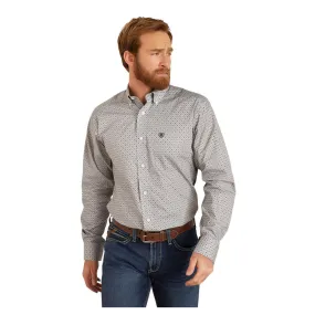 10046553 Ariat Men's Wrinkle Free Val Fitted Shirt - Eileen Grey