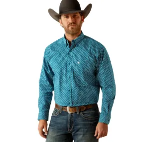 10053923 Ariat Men's Petey Classic Fit Long Sleeve Button down Shirt - Dark Teal