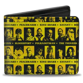 Bi-Fold Wallet - The Suicide Squad 2021 Character Caution Blocks Tape Yellows Black by Buckle-Down