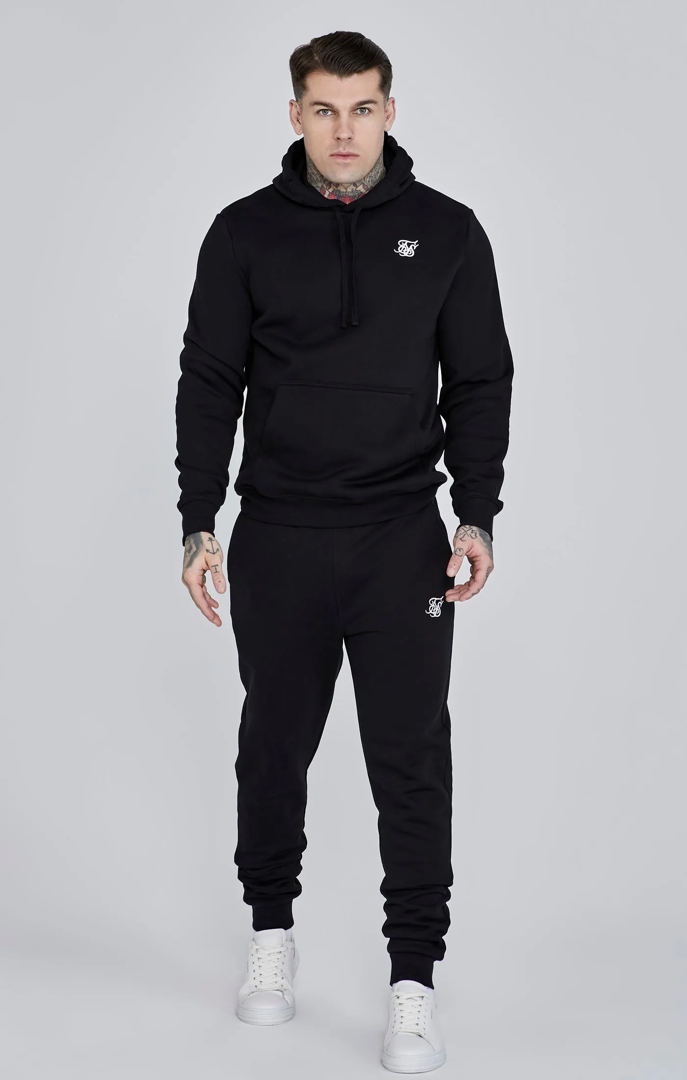 Black Essential Overhead Hoodie