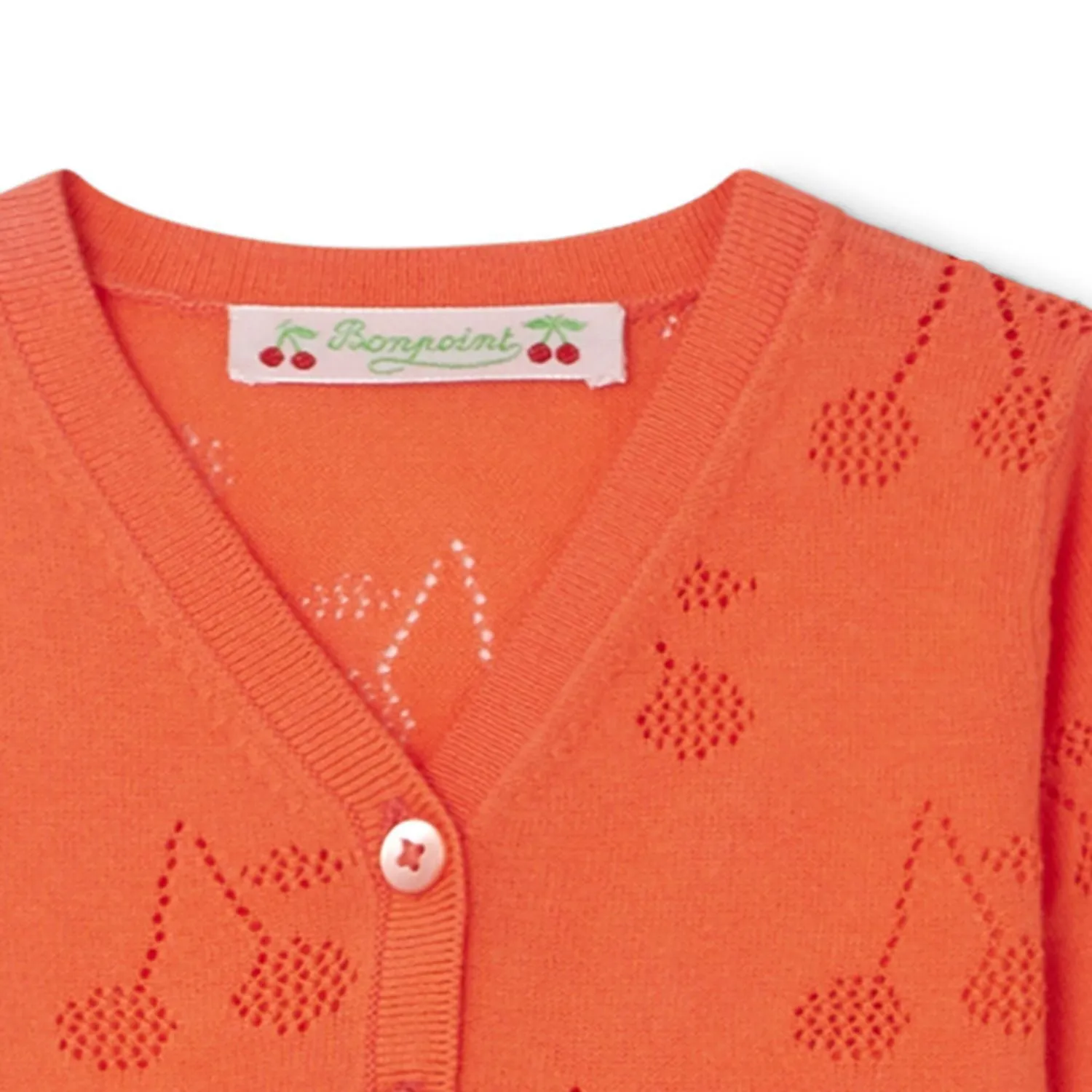 Bonpoint Baby Openwork Cherry Cardigan