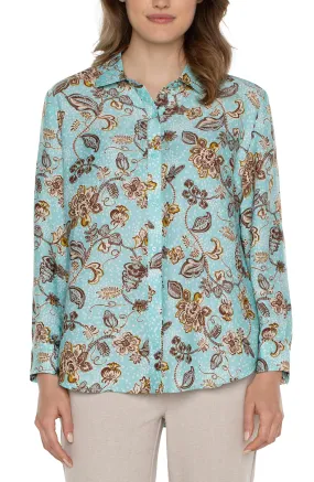 BUTTON UP WOVEN BLOUSE