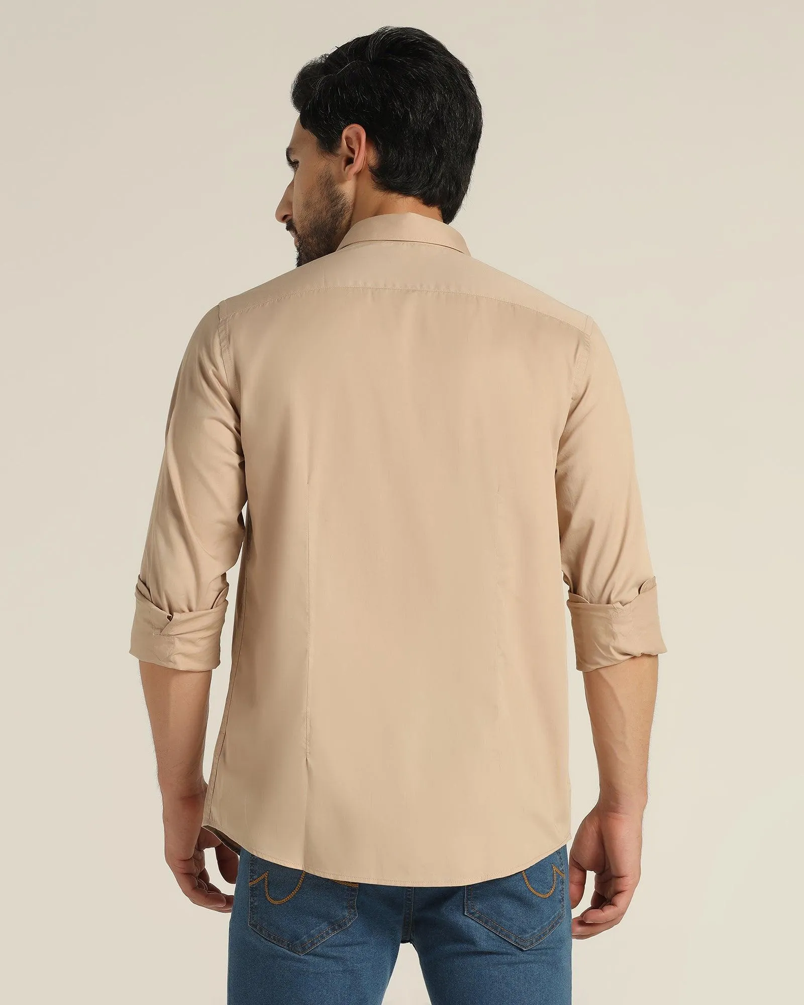 Casual Beige Solid Shirt - Mandy