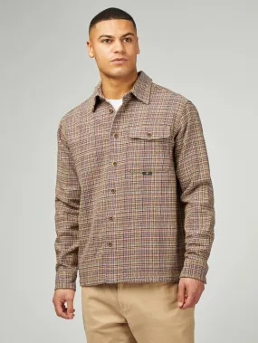 Diffused Plain Overshirt - Rust