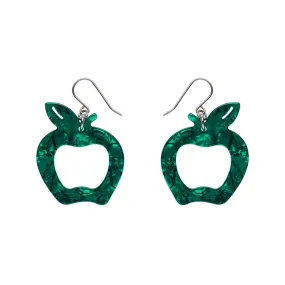 Eaten Apple Ripple Resin Drop Earrings - Green