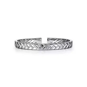 Gabriel & Co. Herringbone Facets Collection Flexible Bracelet in Sterling Silver