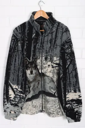 Grey Wolf All Over Fleece Jacket (L-XL)