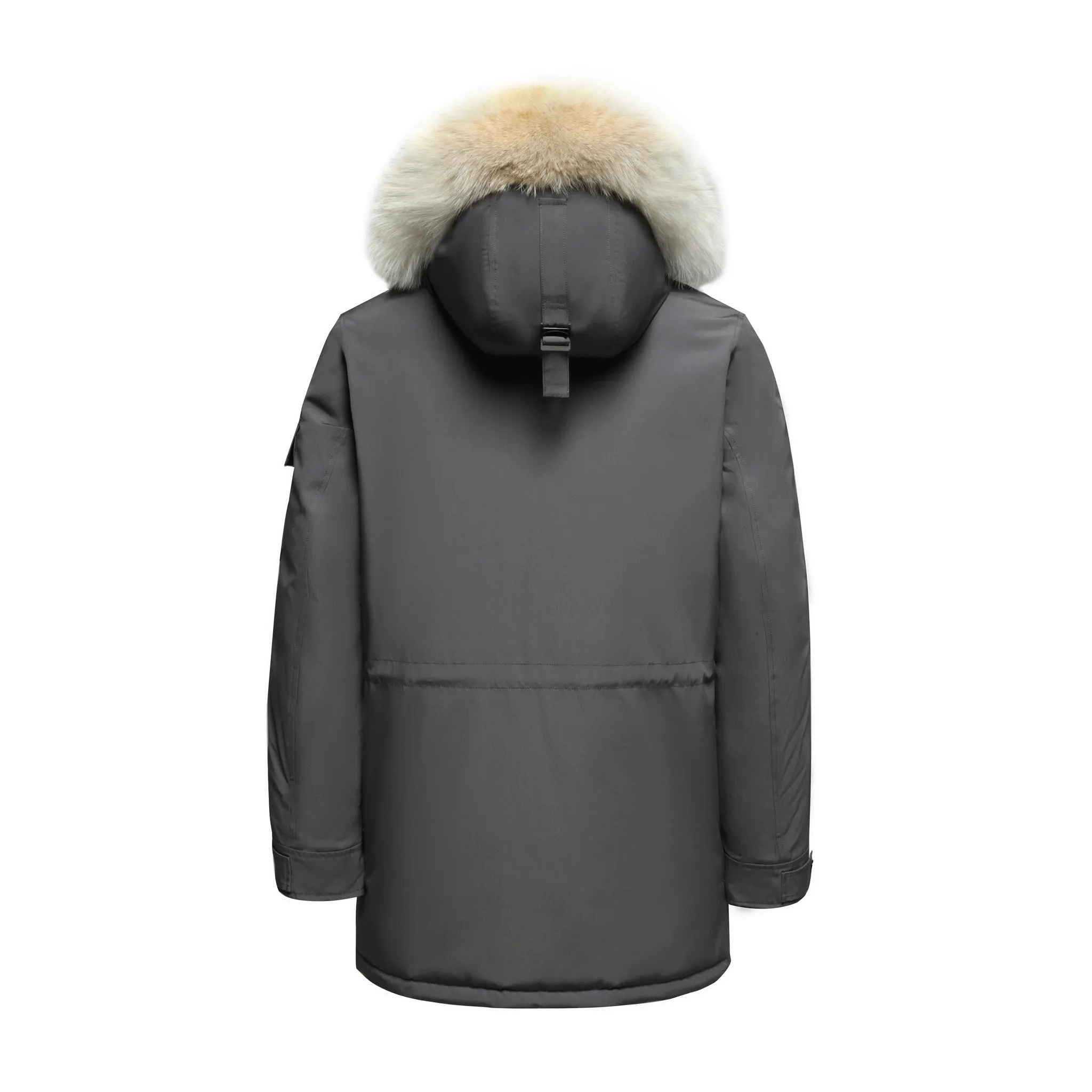 Men's Majestic Down Parka Jacket in Grey (Light Fox Hood Trim)