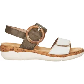 Remonte Women's Jocelyn 53 Sandal Off White / Forest Leather