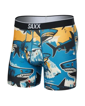 Saxx Underwear Volt Breathable Mesh Boxer Briefs - Shark Street-Blue