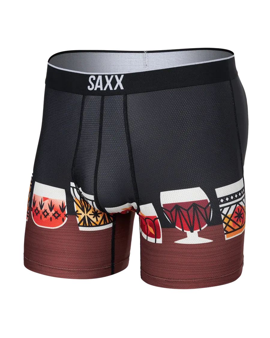 Saxx Underwear Volt Breathable Mesh Boxer Briefs - Top Shelf Black