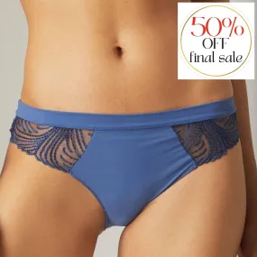 Simone Perele Nuance Thong in Denim Blue 12N700