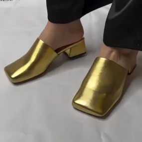 Square Toe Shiny Sandals