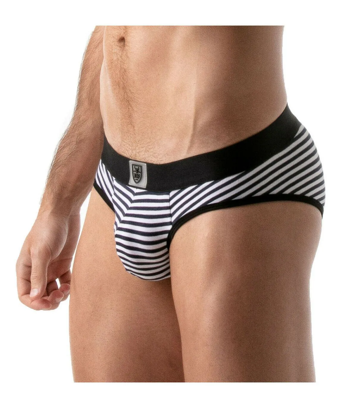 TOF PARIS Brief Stripe Push Up Briefs Cotton Jersay Navy-Black 59