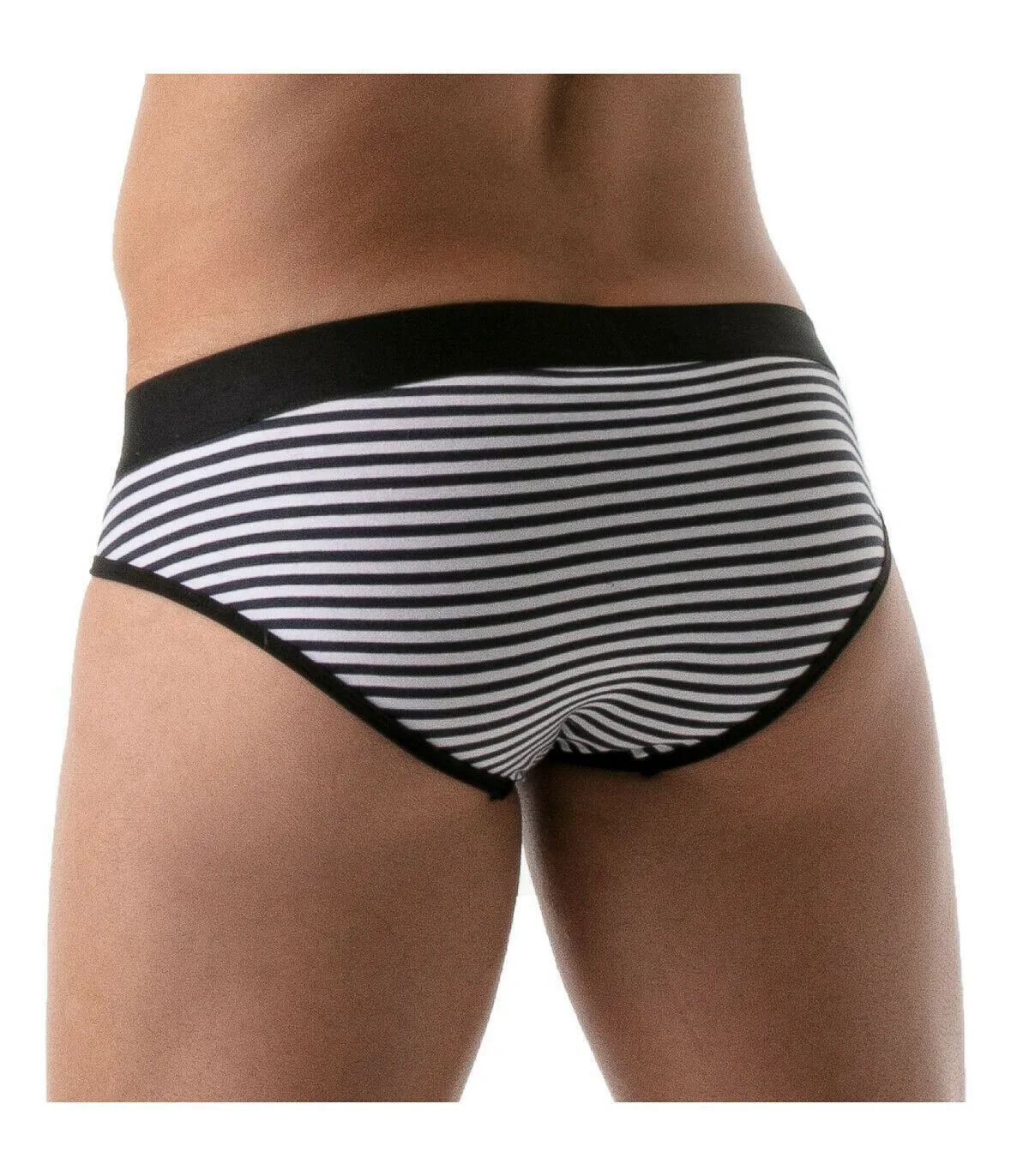 TOF PARIS Brief Stripe Push Up Briefs Cotton Jersay Navy-Black 59